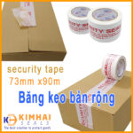 Băng keo cảnh báo bản rộng- 7.3cm x 90m đóng niêm phong, cảnh báo, thùng cỡ lớn
