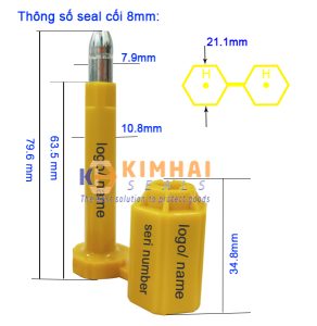 Seal Niêm Phong Cối 8mm, kẹp chì cối container, xe tải, in seri, logo - Ảnh 4