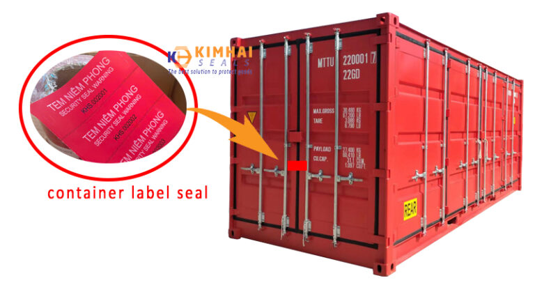 tem dán cửa cont; tay gạt container