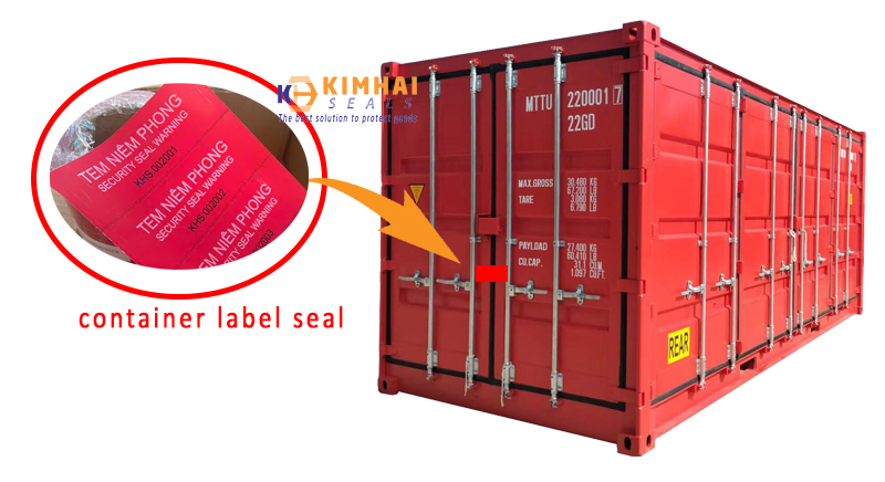 tem dán cửa cont; tay gạt container